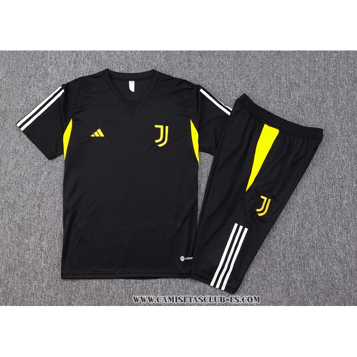 Chandal del Juventus 23-24 Manga Corta Negro - Pantalon Corto